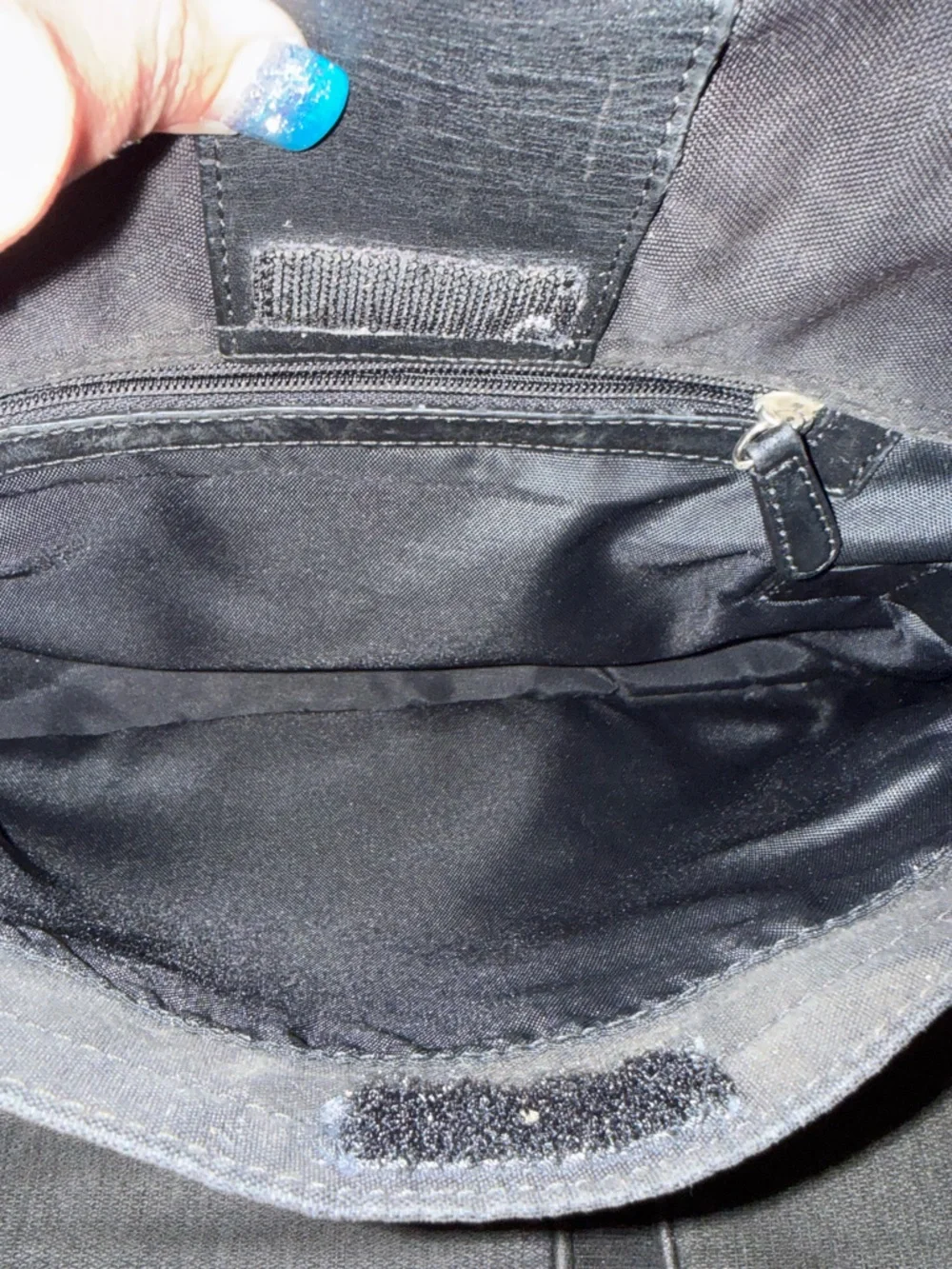 Coach Vintage Black Canvas and Nylon Leather Trim Messenger Bag